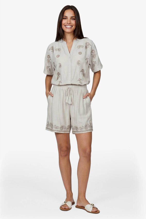G-maxx high waist bermuda short met paisley print zand - Foto 2