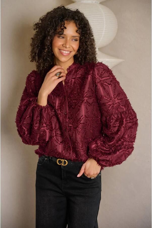G-maxx blouse met print donkerrood