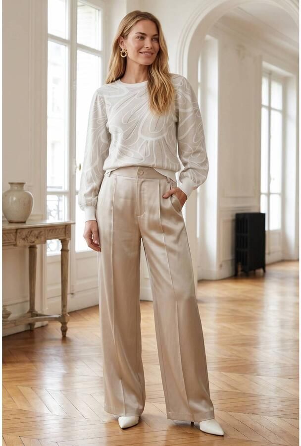 G-maxx pullover met strass-steentjes beige - Foto 2