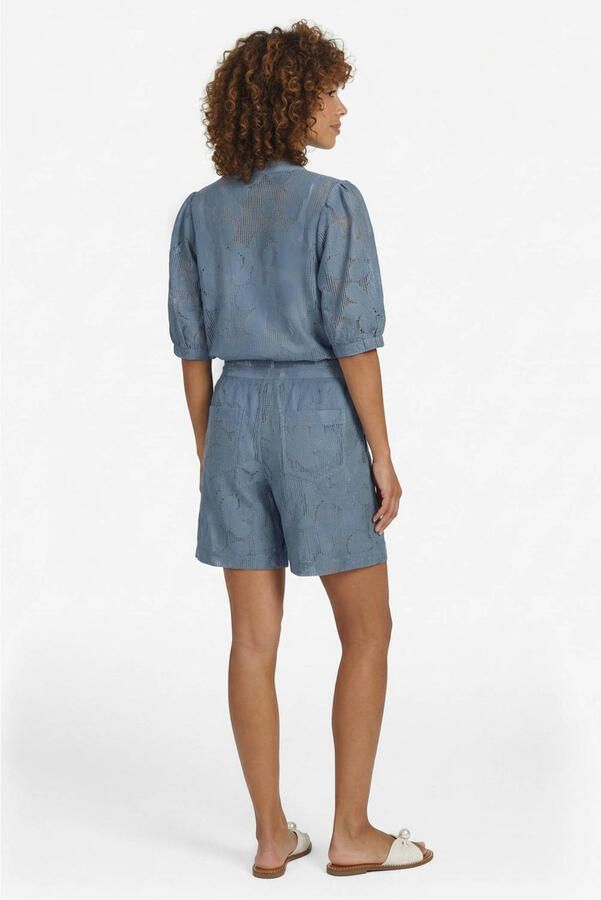 G-maxx regular high waist gebloemde bermuda short blauw - Foto 2