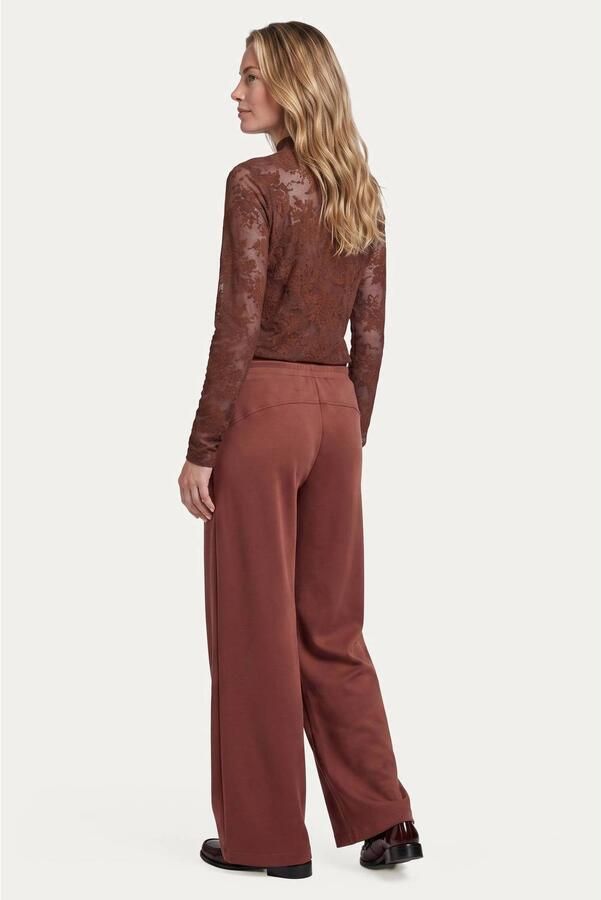 G-maxx travelstof wide leg casual broek bruin - Foto 3