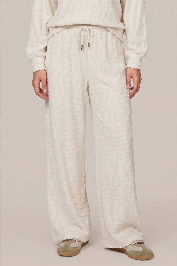 G-maxx wide leg broek met print ecru
