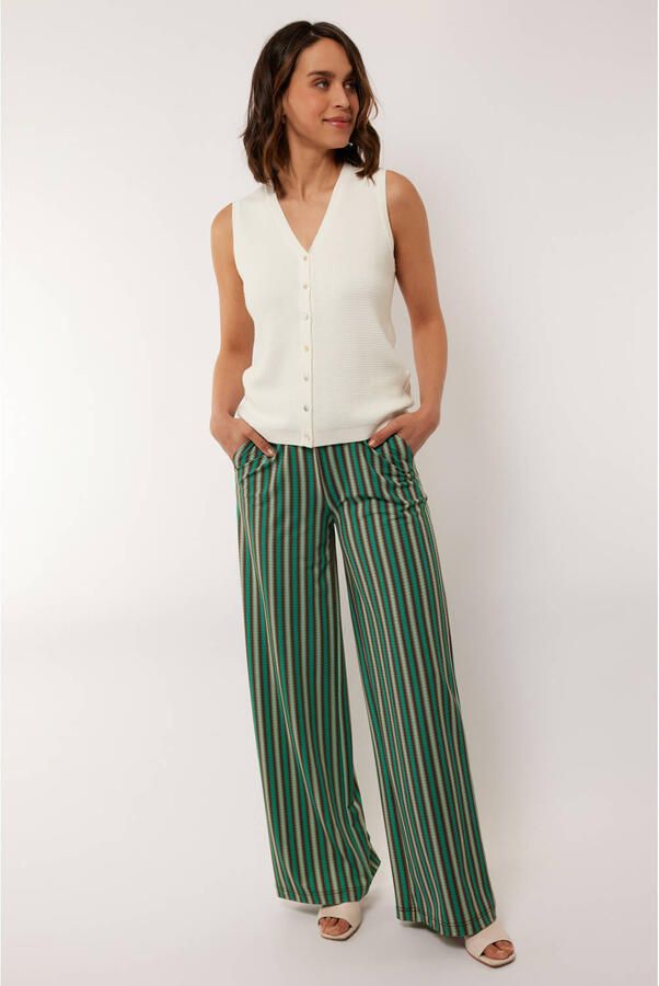 G-maxx wide leg high waist broek groen