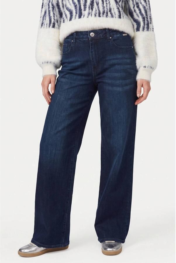 G-maxx wide leg jeans donkerblauw denim