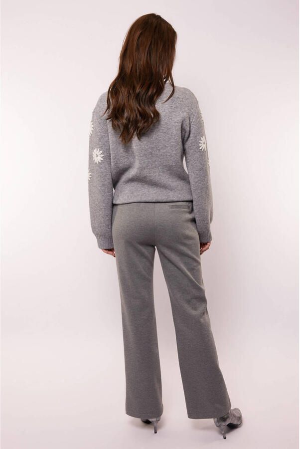 G-maxx wide leg regular waist casual broek grijs melange - Foto 2