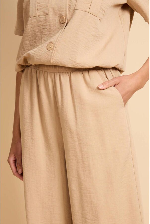 G-maxx wide leg regular waist casual broek lichtbruin - Foto 2
