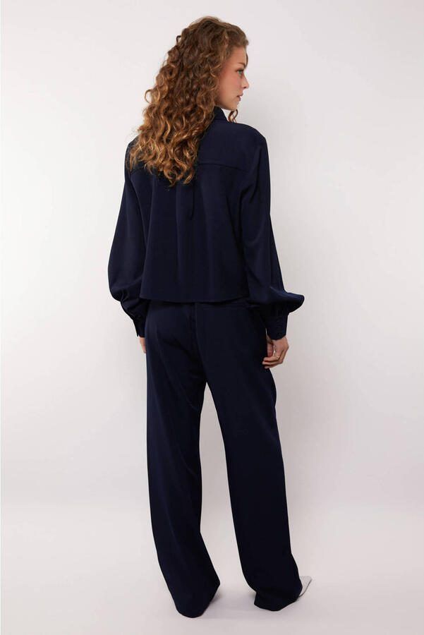 G-maxx wide leg regular waist pantalon donkerblauw - Foto 2