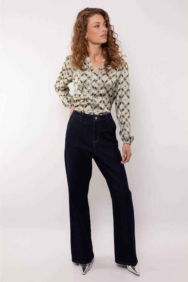 G-maxx X Froukje straight leg jeans dark blue denim