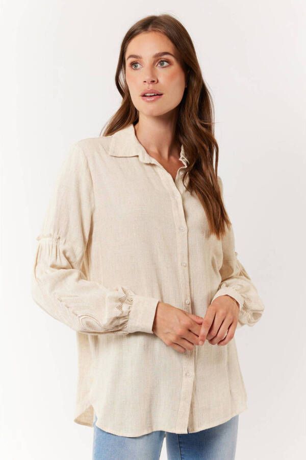 G-maxx X Froukje blouse Milai met borduursels ecru