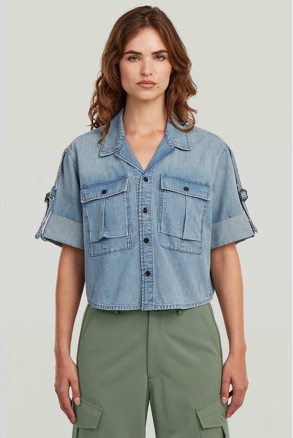G-STAR Boxy Relaxed Shirt denim blouse lichtblauw