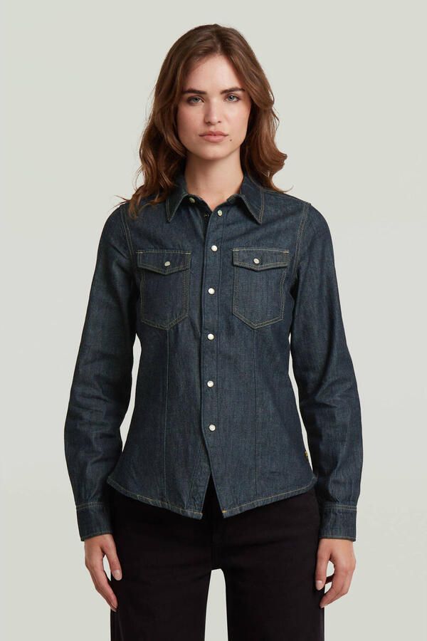 G-Star RAW Kick Slim Shirt Donkerblauw Dames