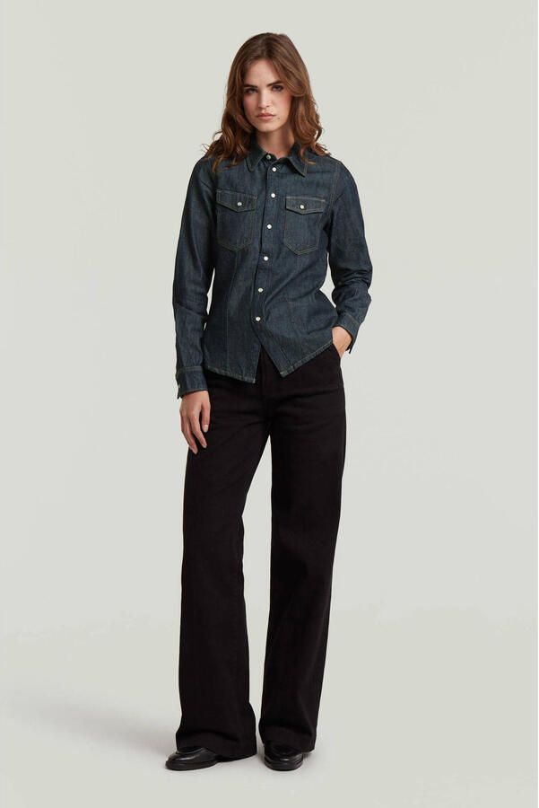 G-Star RAW Kick Slim Shirt Donkerblauw Dames - Foto 2