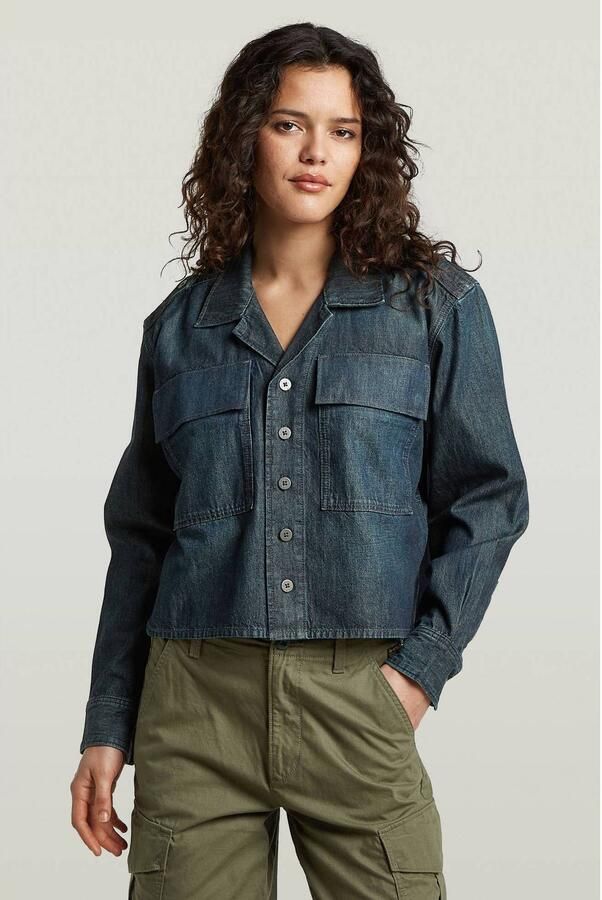 G-Star RAW Boxy Relaxed 2-Pocket Overhemd Donkerblauw Dames