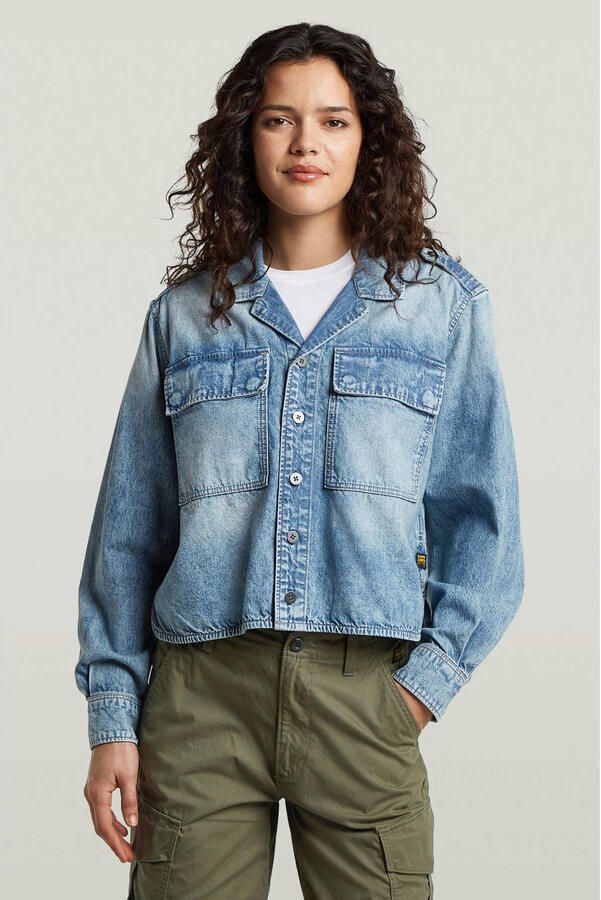 G-Star RAW Boxy Relaxed 2-Pocket Overhemd Lichtblauw Dames