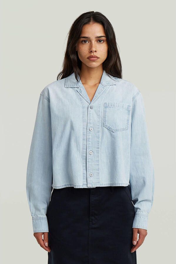 G-Star RAW Resort Boxy Relaxed Overhemd Lichtblauw Dames