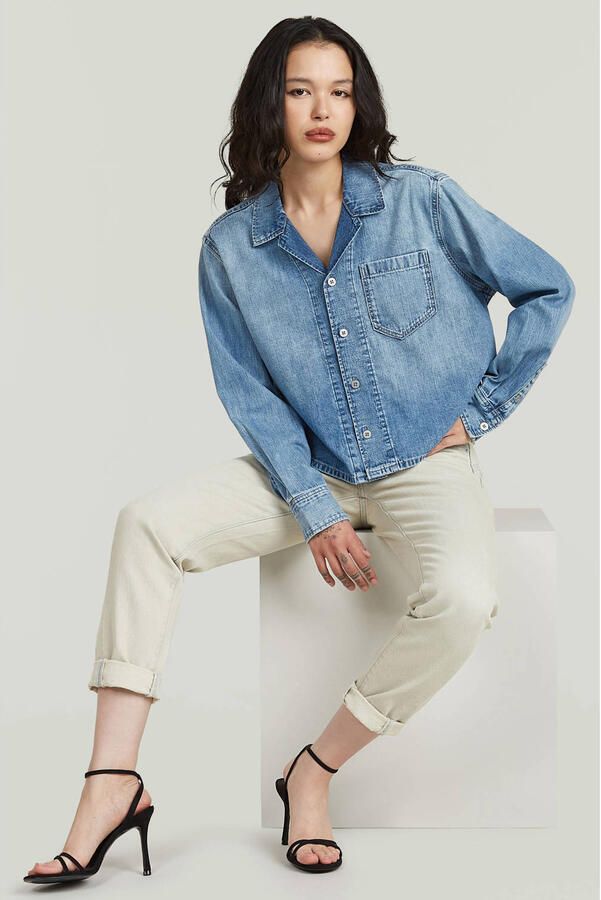 G-Star RAW Resort Boxy Relaxed Overhemd Midden blauw Dames - Foto 2
