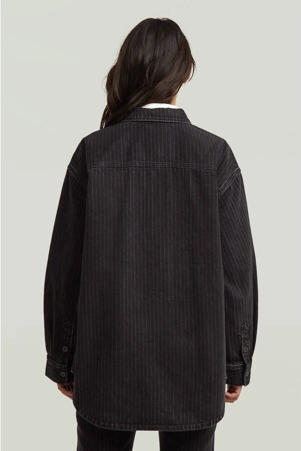 G-STAR denim blouse met krijtstreep black denim