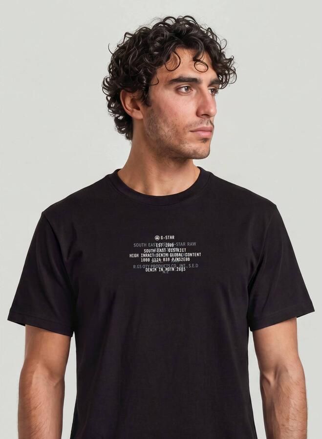 G-Star RAW Multi Text Relaxed T-Shirt Zwart Heren - Foto 2