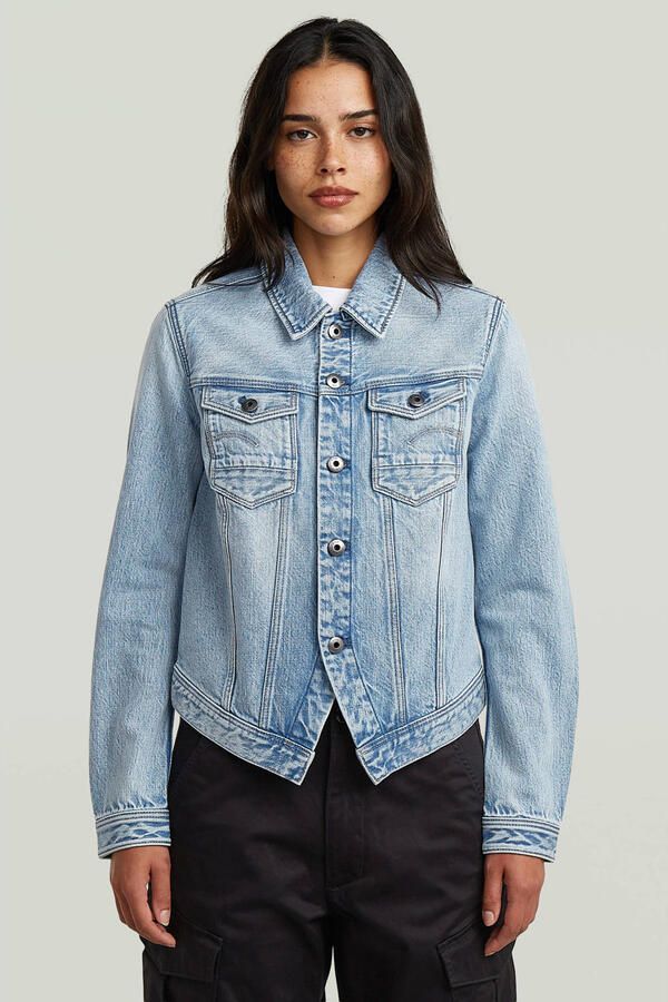 G-Star Raw Slim fit jeansjack van katoenmix met borstzakken