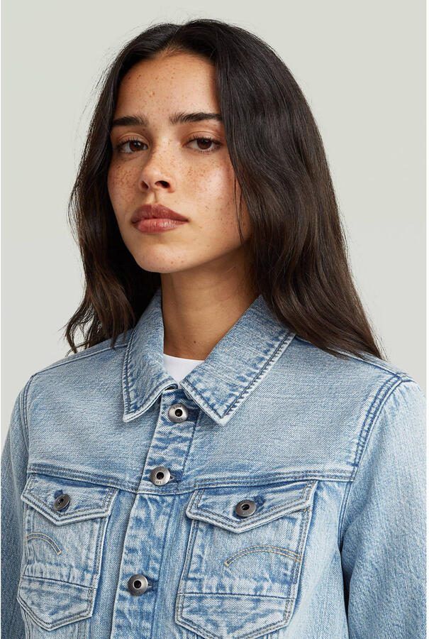 G-Star Raw Slim fit jeansjack van katoenmix met borstzakken - Foto 2