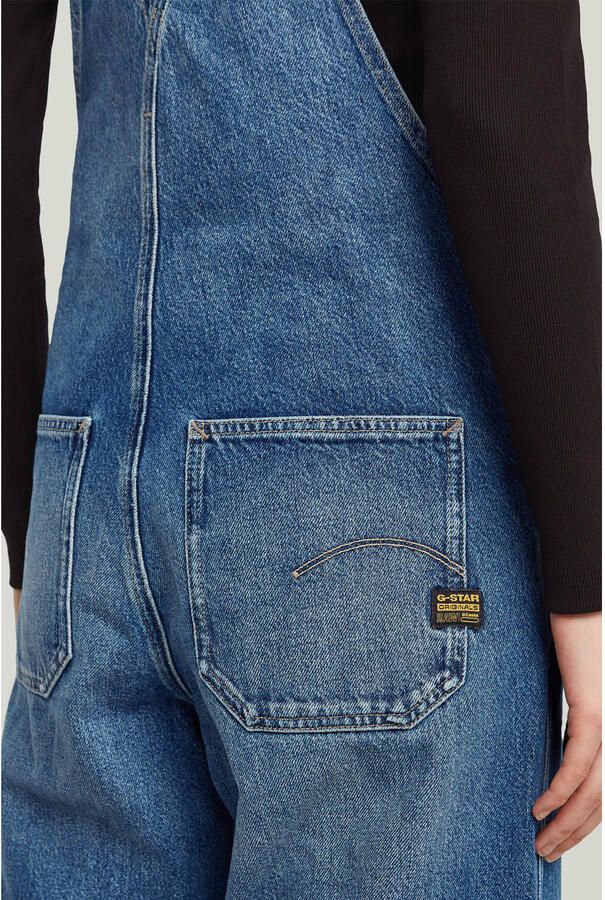 G-Star RAW Tuinbroek Straight Leg Dungaree met knopen aan de zijkanten