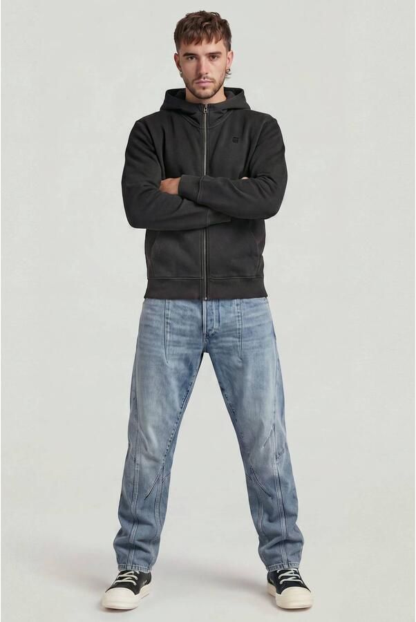 G-Star RAW Unit Washed Full Zip Hoodie Zwart Heren - Foto 2