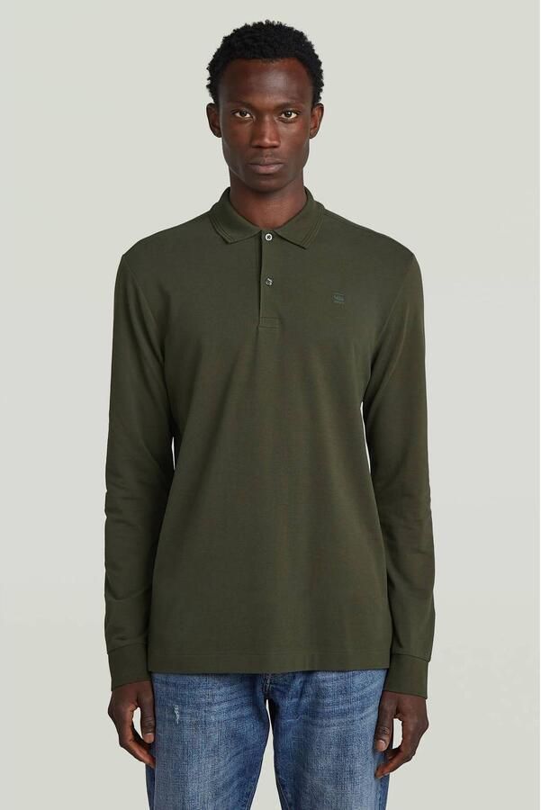 G-STAR Dunda denim slim fit polo donkergroen