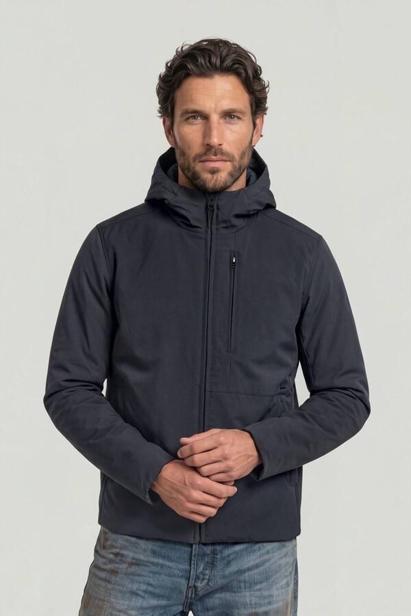 G-Star RAW Clean Foundation Hooded Jack Midden blauw Heren