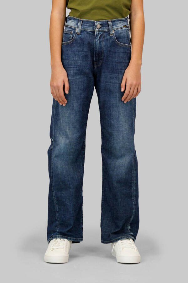 G-STAR high waist loose fit jeans dark blue denim Blauw Meisjes Katoen
