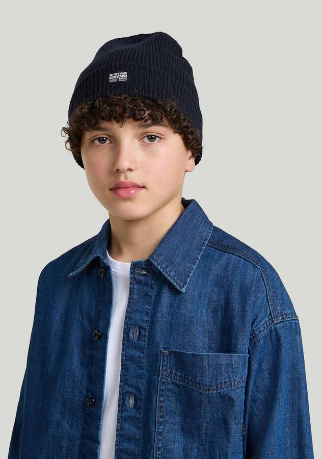 G-STAR katoenen muts donkerblauw Effen | Muts van - Foto 3