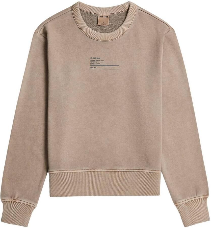 G-STAR katoenen sweater taupe