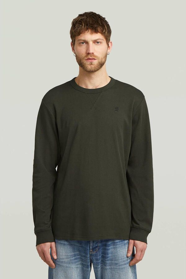 G-Star RAW Longsleeve Nifous R met geribbelde inzet aan de voorkant - Foto 3