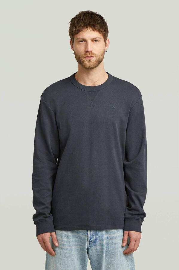 G-Star RAW Longsleeve Nifous R met geribbelde inzet aan de voorkant - Foto 3