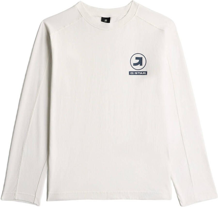 G-STAR longsleeve met print wit Jongens Katoen Ronde hals Printopdruk