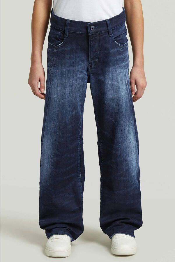 G-STAR loose fit jeans donkerblauw Meisjes Denim Effen