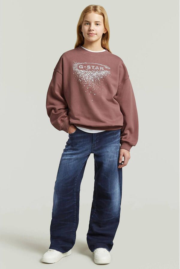 G-STAR loose fit jeans donkerblauw Meisjes Denim Effen - Foto 3