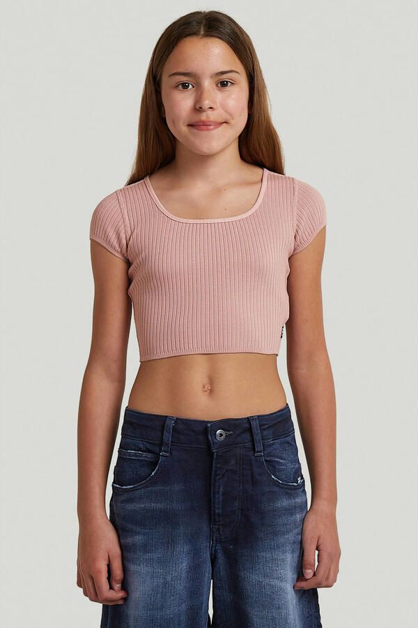 G-STAR loose fit jeans donkerblauw Meisjes Denim Effen