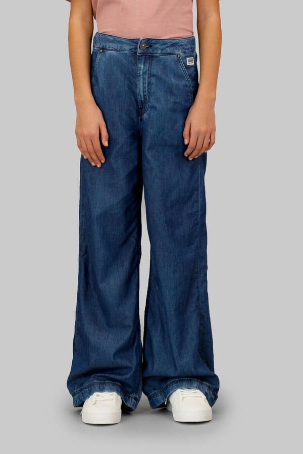 G-STAR loose fit high waist wide leg jeans medium blue denim