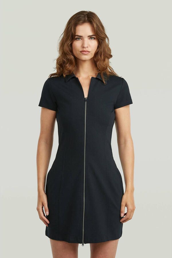 G-Star RAW Soft Sculpt Fit Flare Jurk Donkerblauw Dames