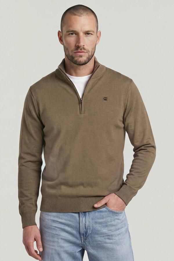 G-STAR RAW Heren Truien & Vesten Core Refined Half Zip Knit Camel - Foto 5