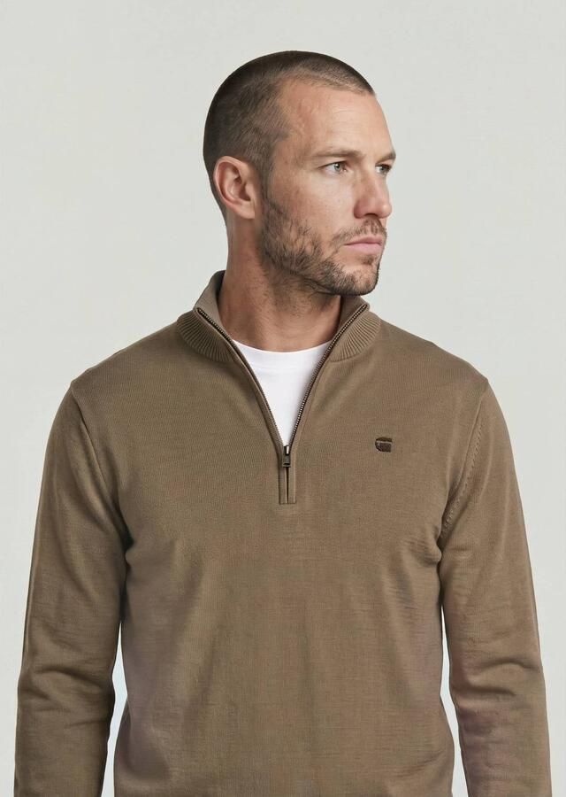 G-STAR RAW Heren Truien & Vesten Core Refined Half Zip Knit Camel - Foto 6