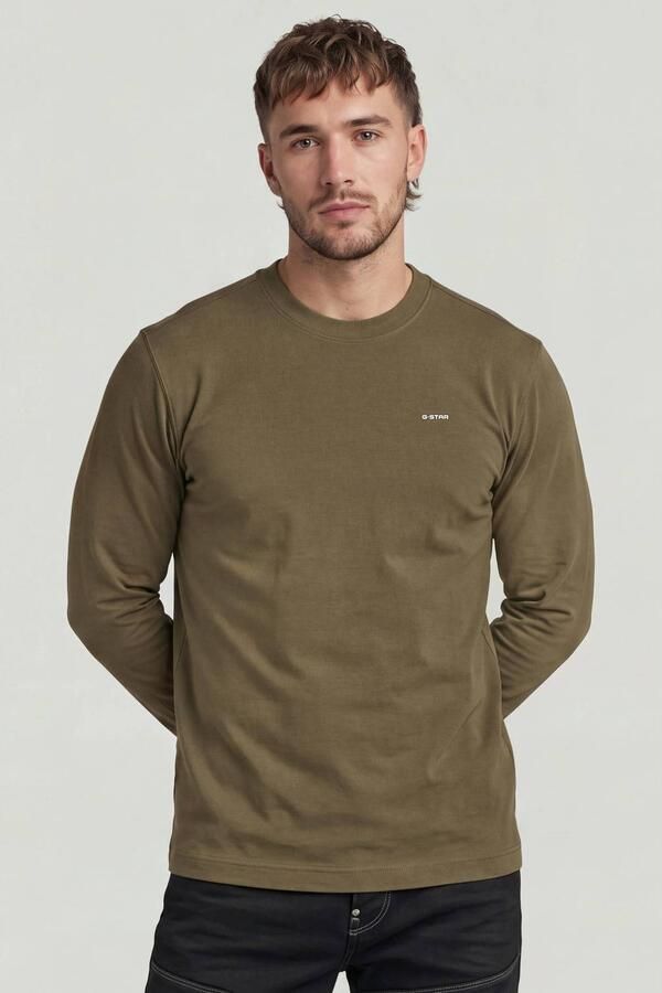 G-STAR regular fit longsleeve dark khaki