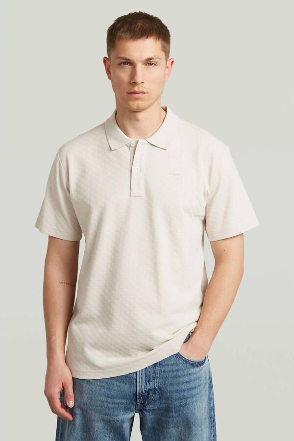 G-Star RAW Core Regular Jacquard Polo Wit Heren