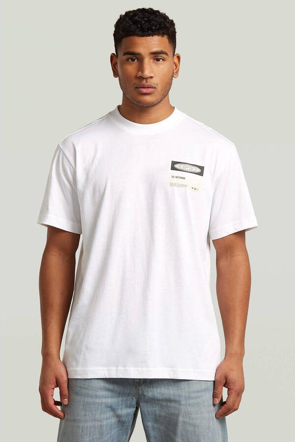 G-Star RAW Box Globe Graphic T-Shirt Wit Heren