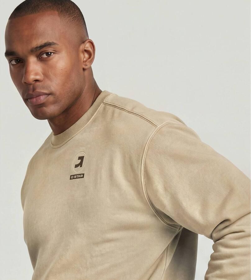 G-STAR RAW Heren Truien & Vesten Washed Multi Gr Relaxed R Sw Beige - Foto 6