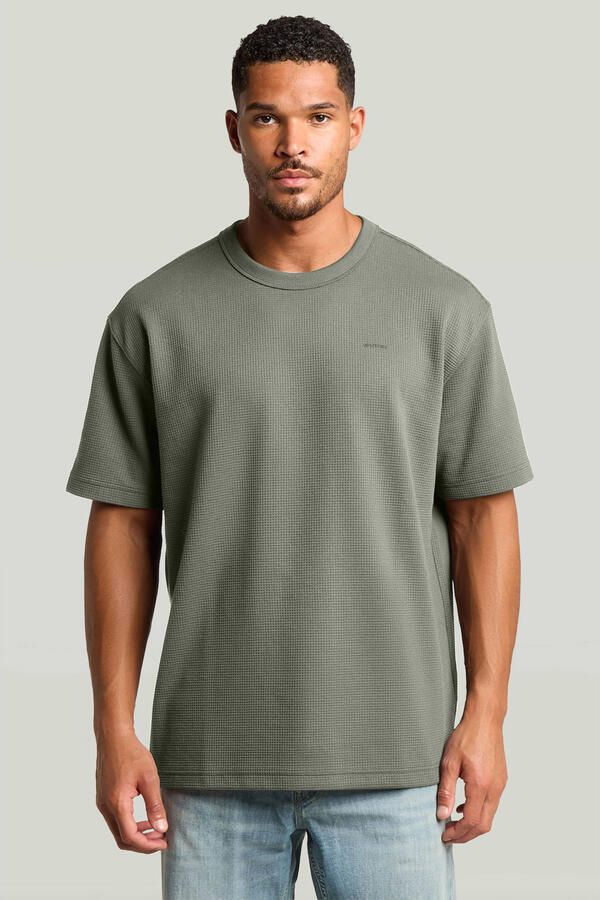 G-Star RAW Relaxed Textured T-Shirt Groen Heren