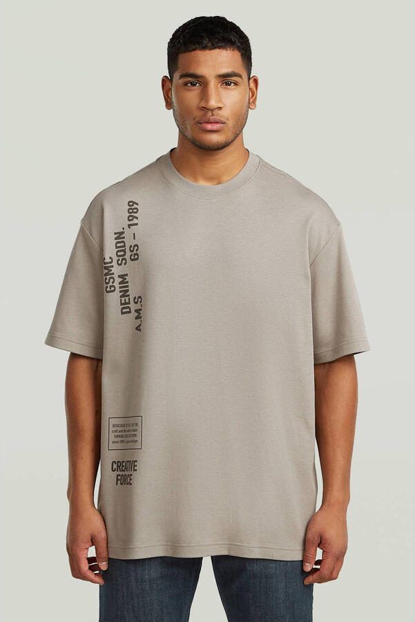 G-Star RAW Stencil Relaxed T-Shirt Beige Heren