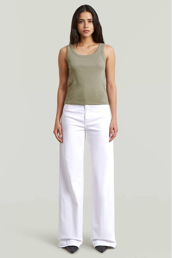 G-Star RAW Slim Rib Tank T-Shirt Groen Dames - Foto 3