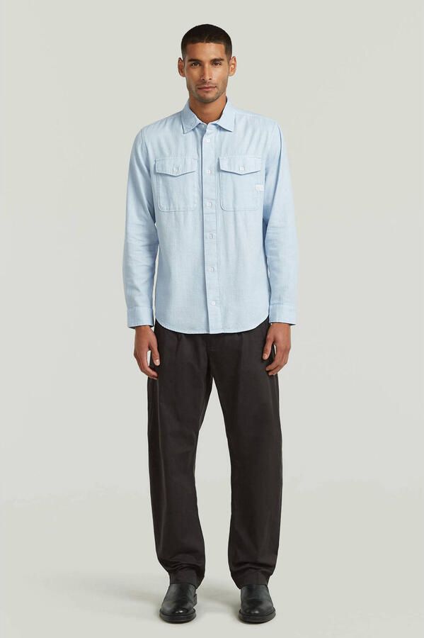 G-Star RAW Marine Slim Overhemd Lichtblauw Heren