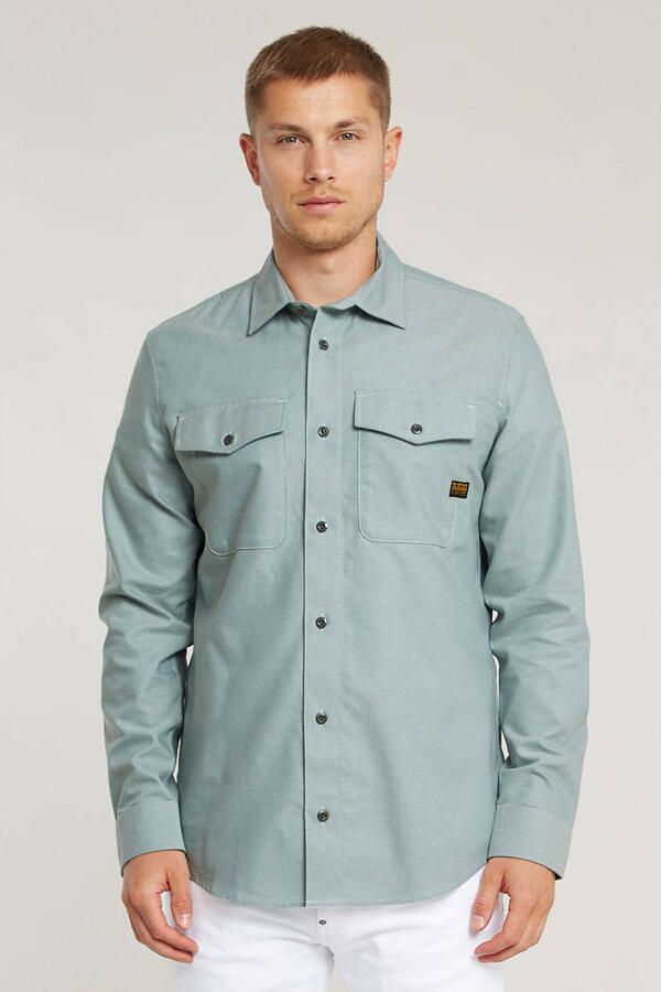 G-STAR slim fit denim overhemd Marine grijsblauw - Foto 2